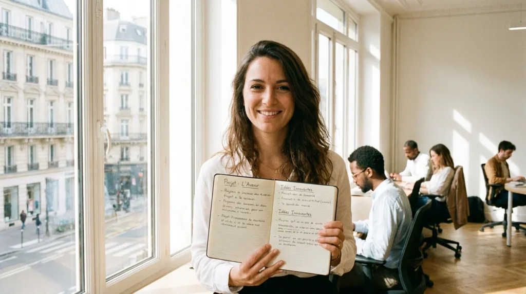 Coach de vie professionnel dans un espace de travail moderne en France