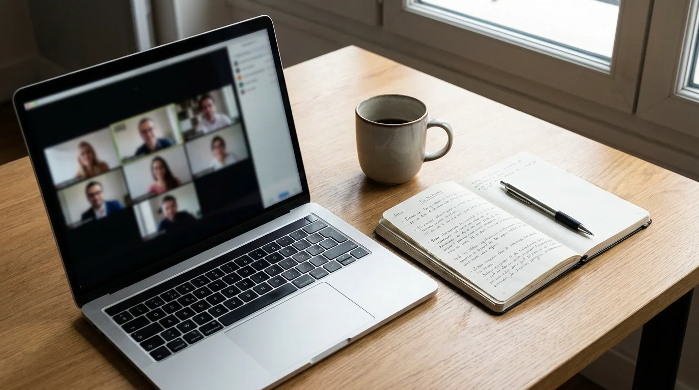 Espace de travail pour une formation de coaching de vie à distance