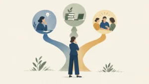Une manager choisit un parcours de développement professionnel