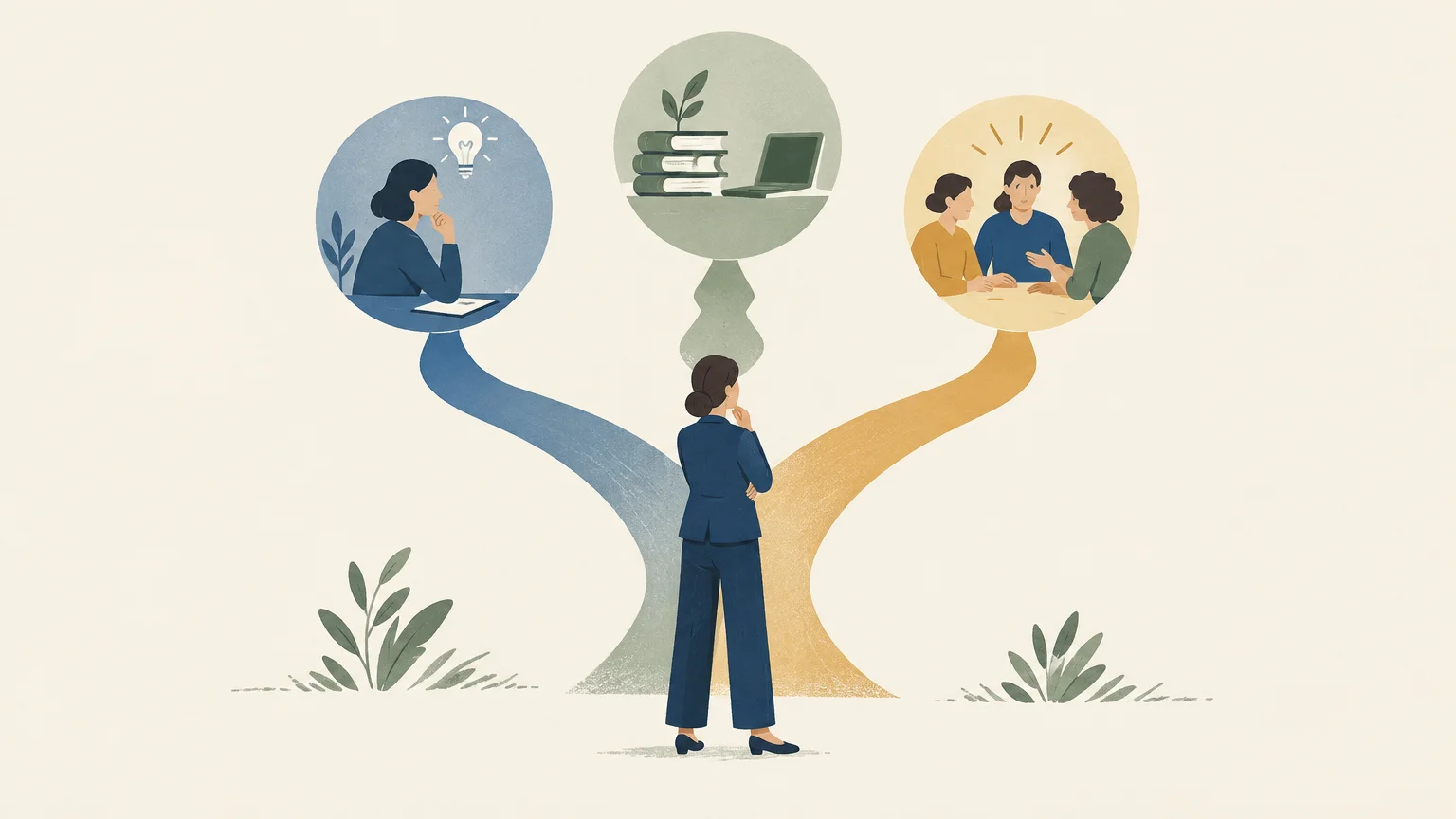 Une manager choisit un parcours de développement professionnel